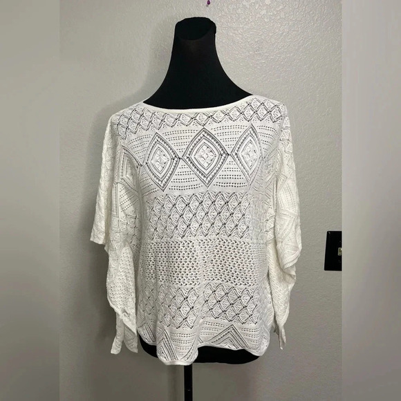 Ralph Lauren Blue Label Tops - Polo by Ralph Lauren Women’s Crochet Knit Tunic Top Size Small White